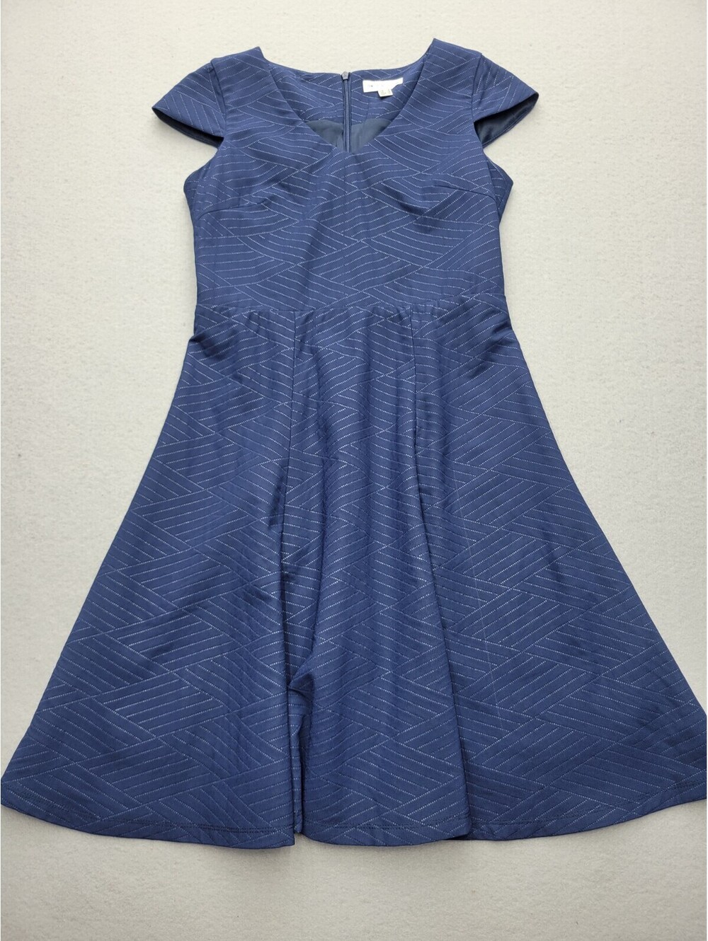 The Mod House Womens Dress Size 8 Blue Basic MIni Short Sleeve Geometric Casual